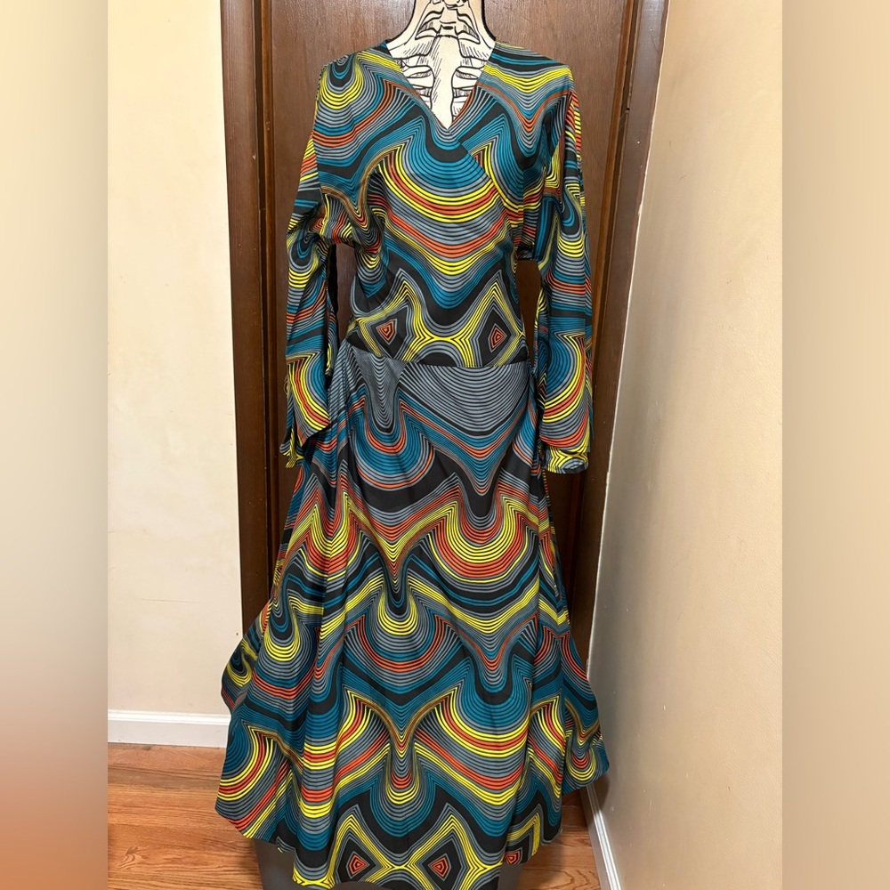BELMA, Multicolor Patterned Women's WRAP  Dress NWOT